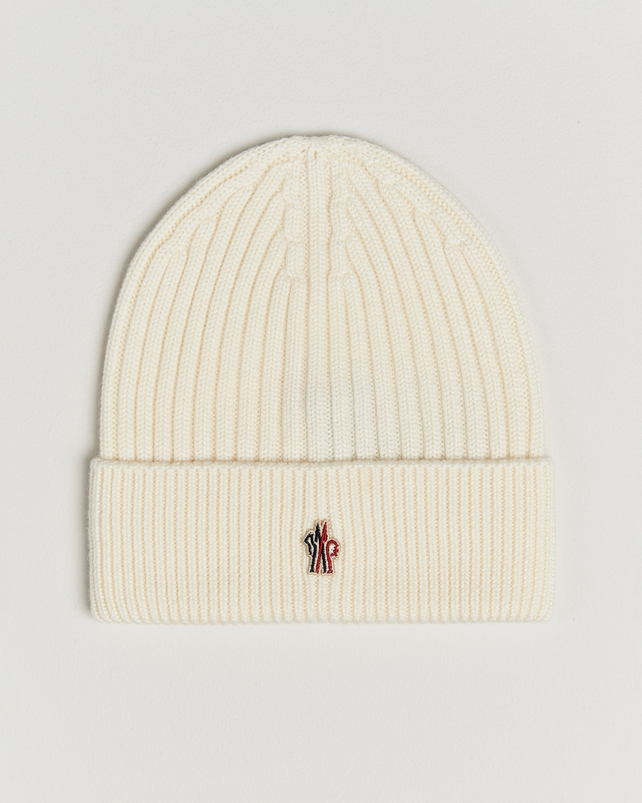 Men | Moncler Grenoble Rib Wool Beanie Off White | Moncler Grenoble | Rib Wool Beanie Off White