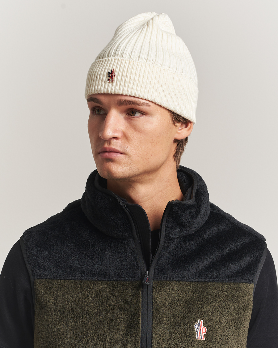 Men | Moncler Grenoble Rib Wool Beanie Off White | Moncler Grenoble | Rib Wool Beanie Off White