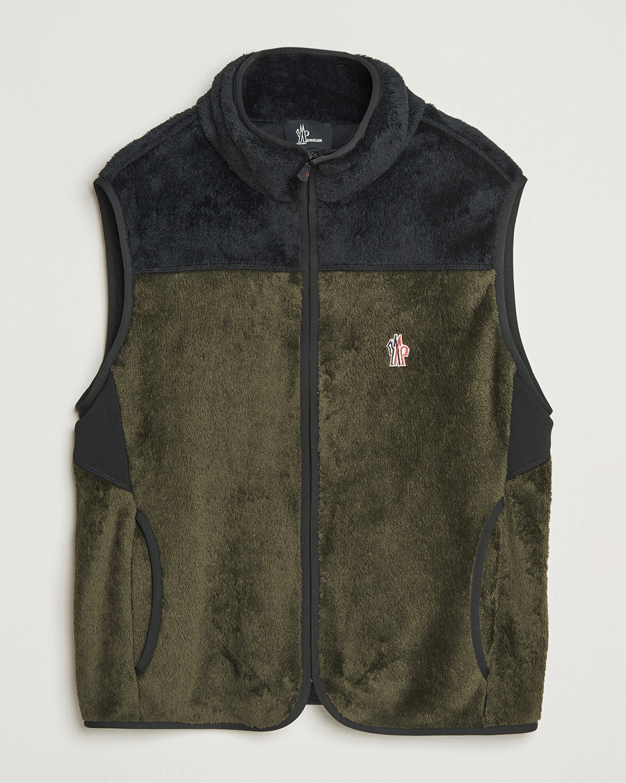 Moncler Grenoble Insulated Fleece Vest Forest Green at CareOfCarl.com