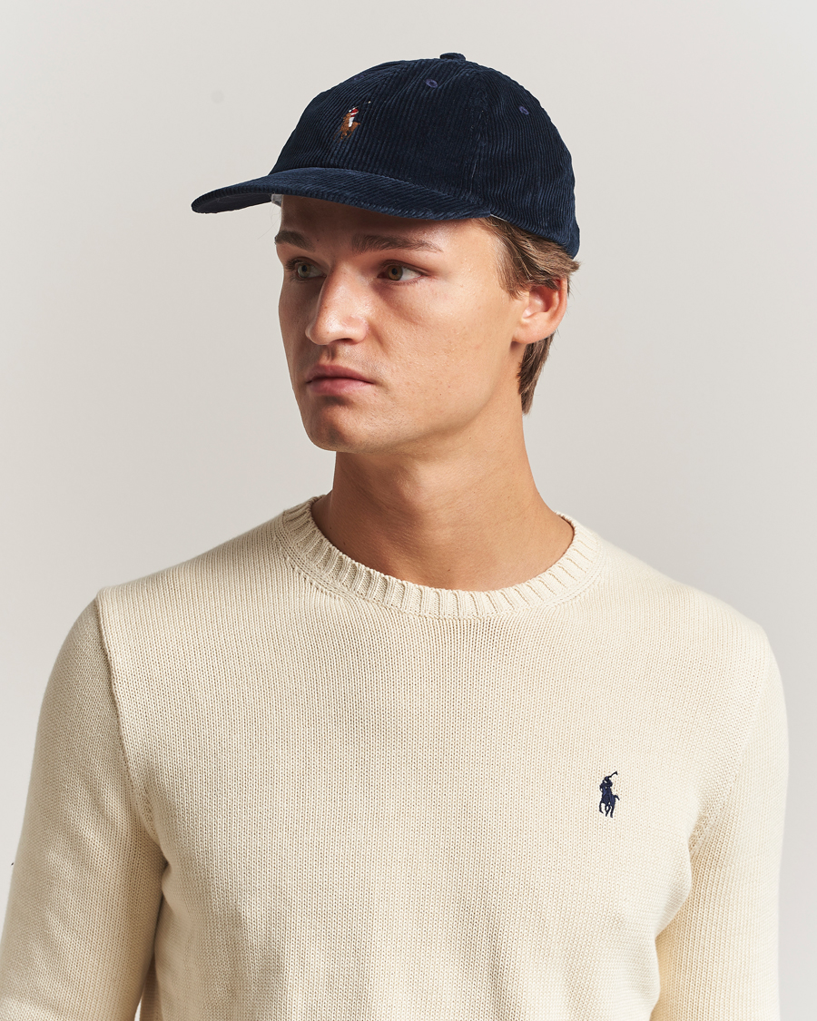 Polo Ralph Lauren Corduroy Cap Aviator Navy at CareOfCarl.com