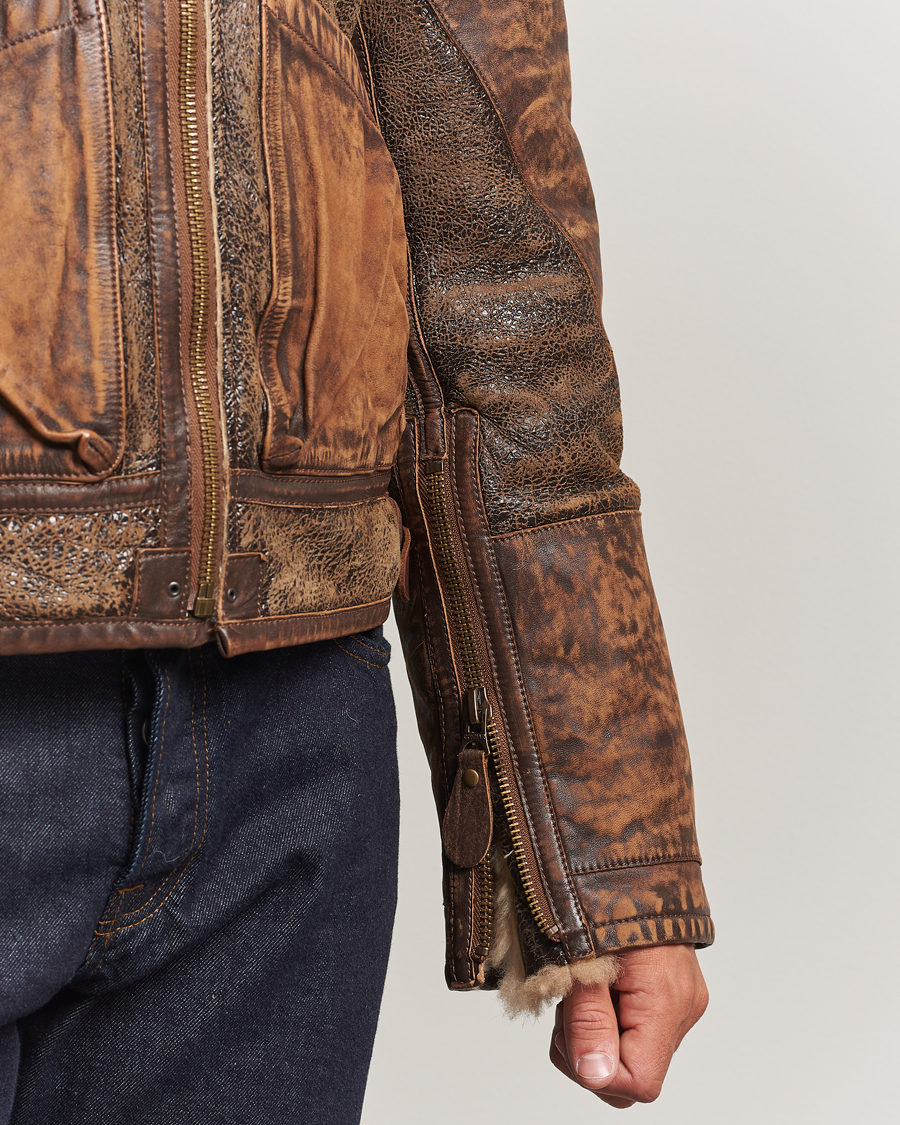 Men | Coats & Jackets | Polo Ralph Lauren | Sherling Lined Bomber Jacket Brown Earth