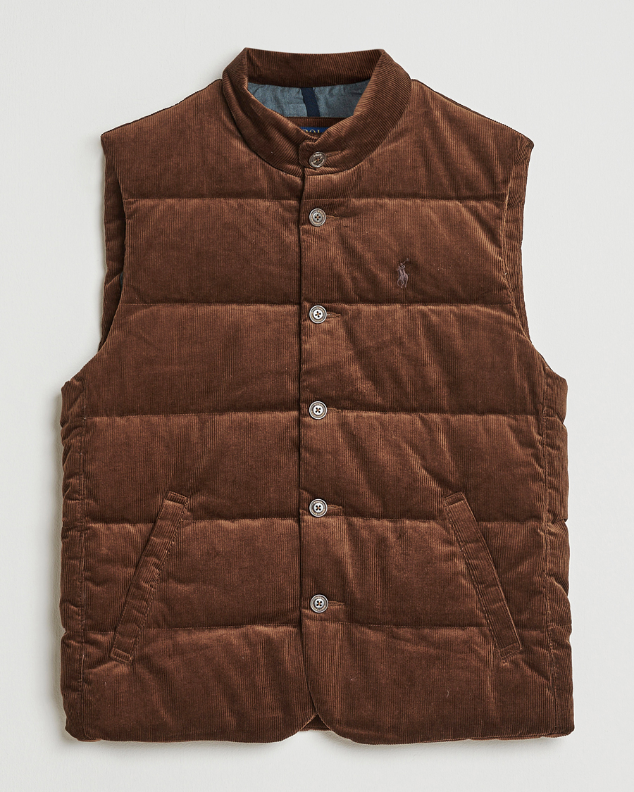 Men | Coats & Jackets | Polo Ralph Lauren | Quilted Corduroy Vest Pale Russet