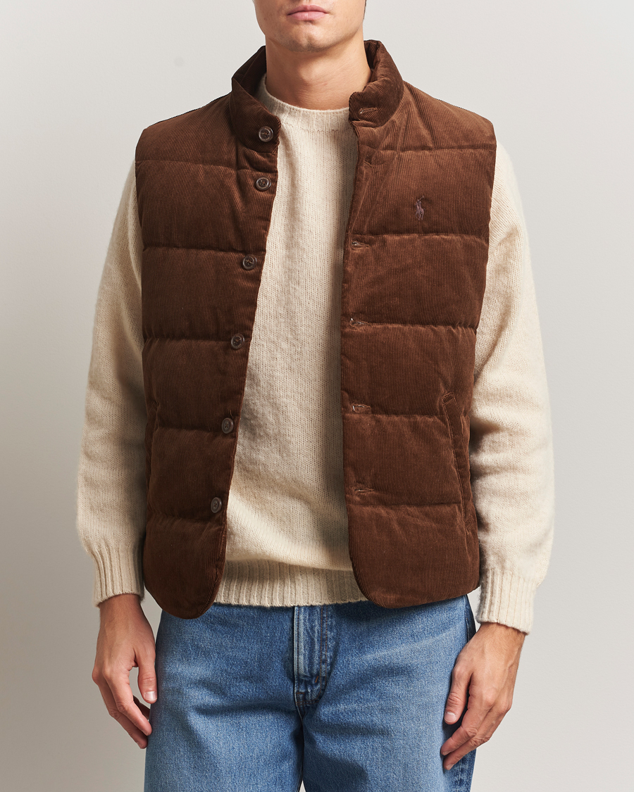 Men | Coats & Jackets | Polo Ralph Lauren | Quilted Corduroy Vest Pale Russet