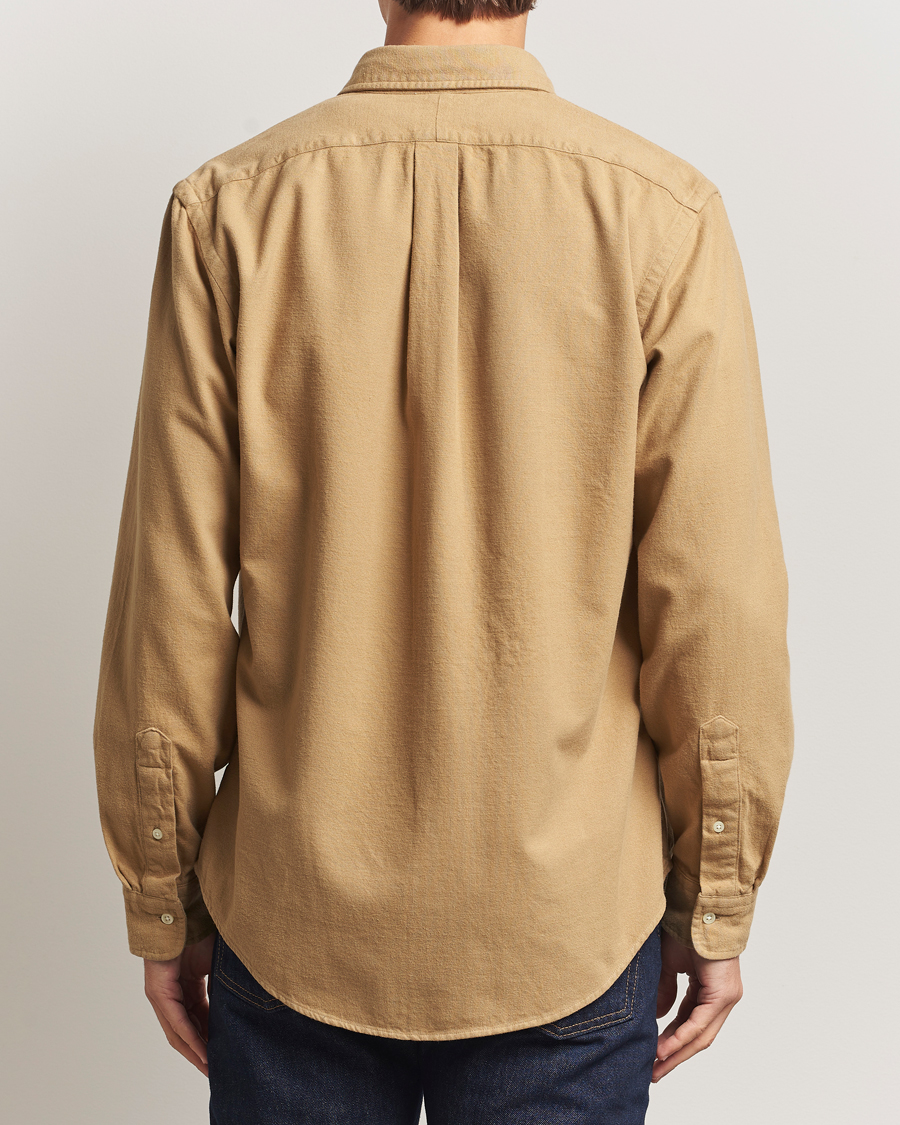 Men | Shirts | Polo Ralph Lauren | Custom Fit Brushed Flannel Shirt RL Khaki