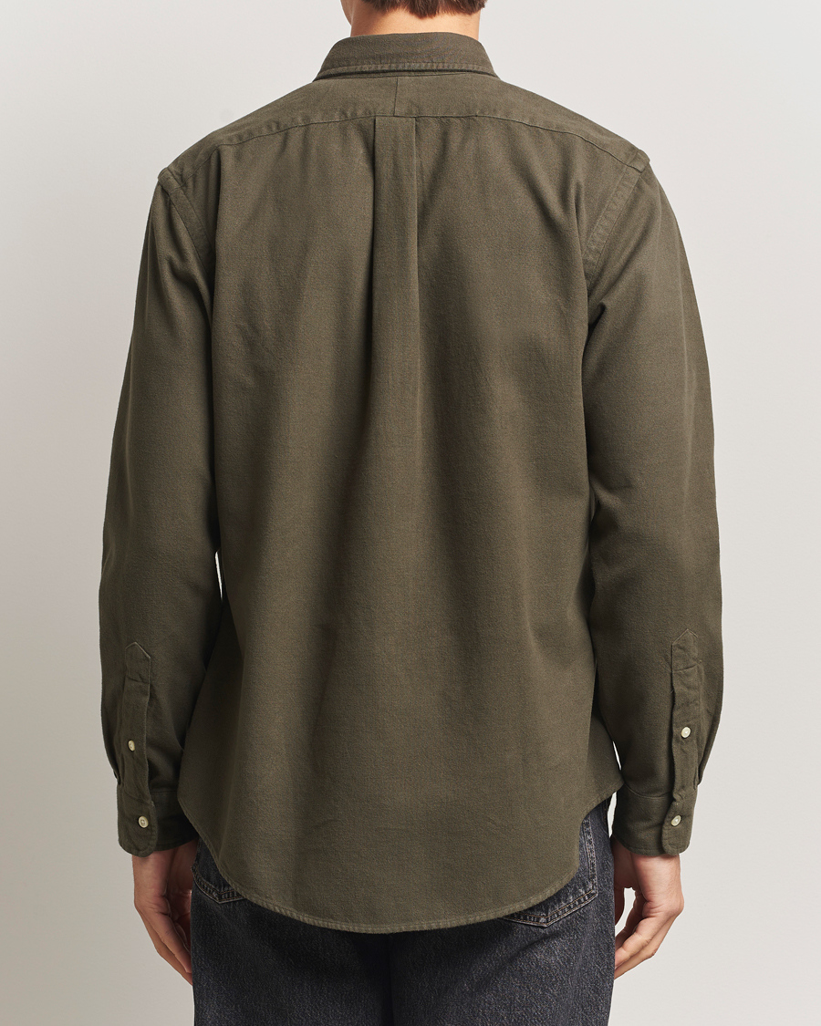 Men | Shirts | Polo Ralph Lauren | Custom Fit Brushed Flannel Shirt Ranger Green