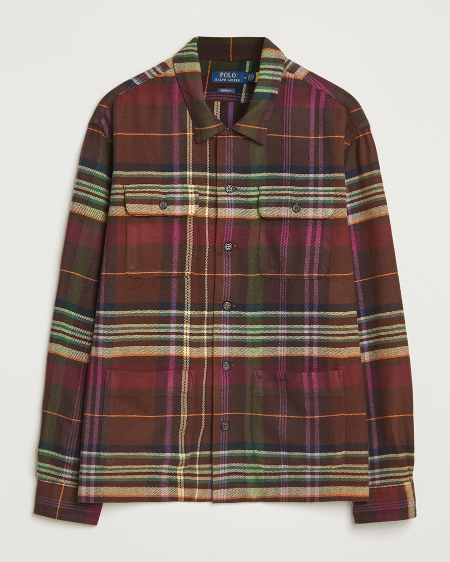 Men | Shirts | Polo Ralph Lauren | Brushed Flannel Pocket Shirt Brown/Green