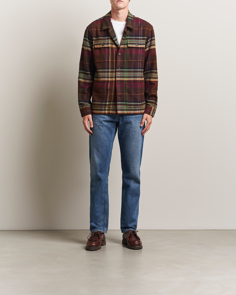 Men | Shirts | Polo Ralph Lauren | Brushed Flannel Pocket Shirt Brown/Green