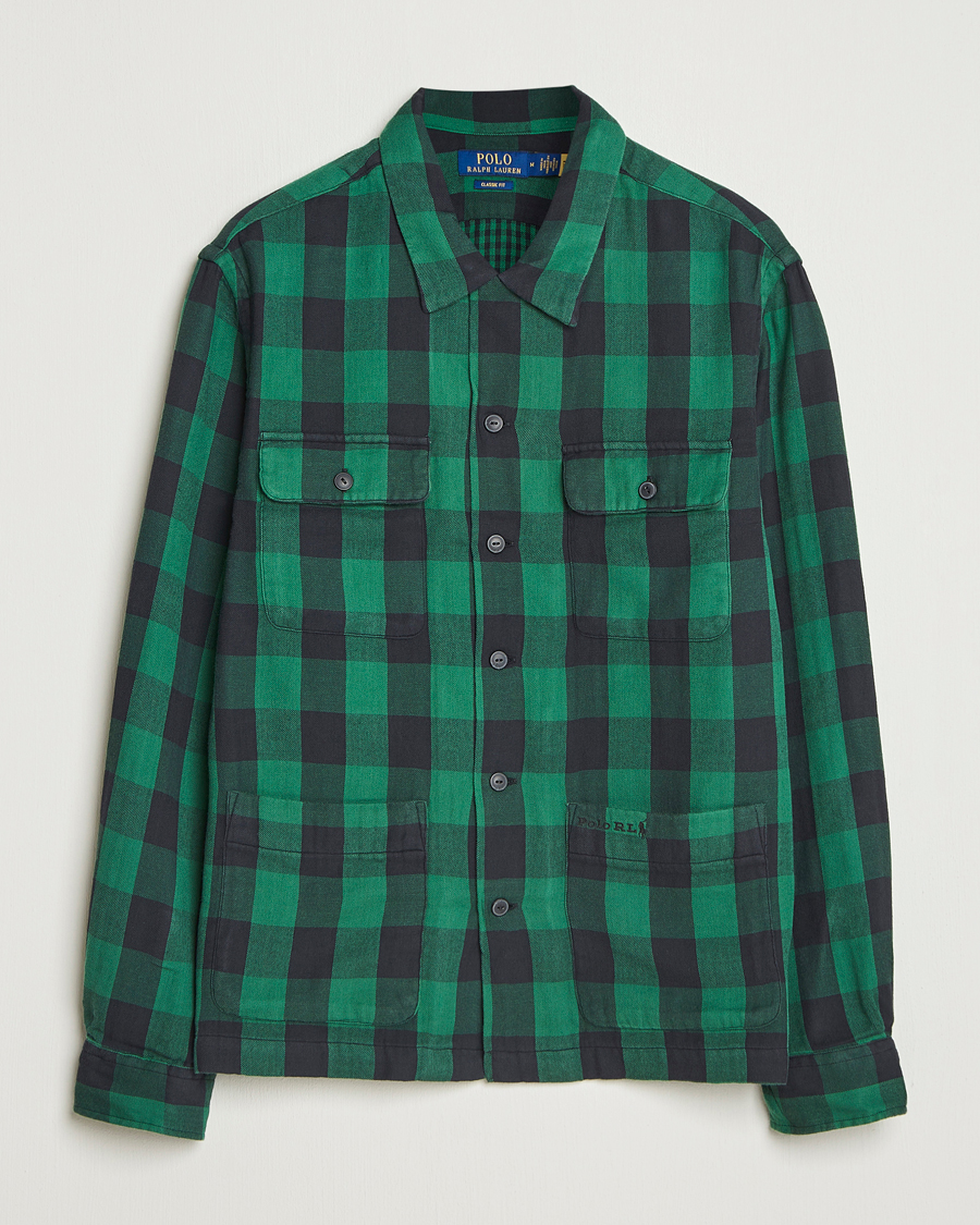 Men | Shirts | Polo Ralph Lauren | Double Faced Pocket Overshirt Green/Black