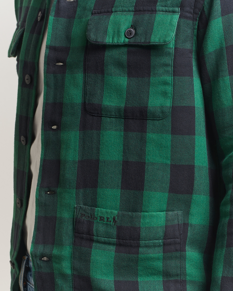 Men | Shirts | Polo Ralph Lauren | Double Faced Pocket Overshirt Green/Black