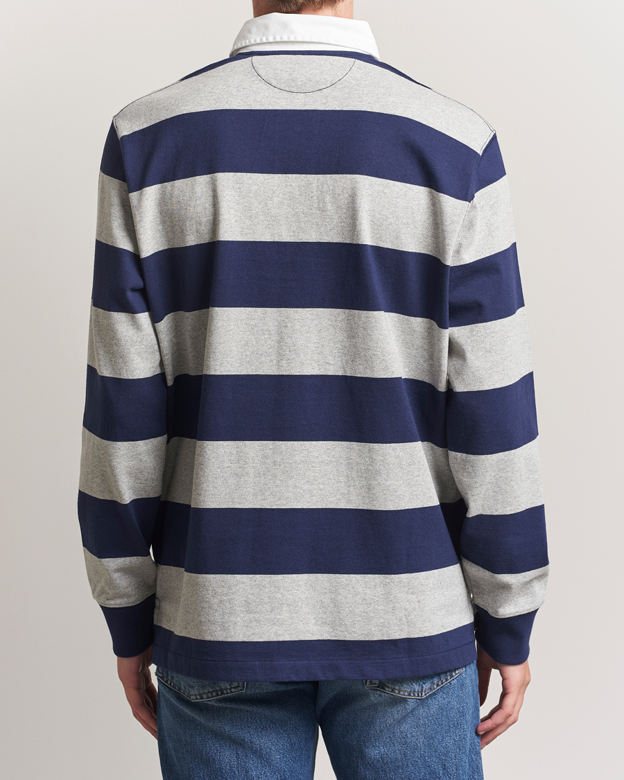 Men | Sweaters & Knitwear | Polo Ralph Lauren | Jersey Striped Rugger Navy/Andover Heather