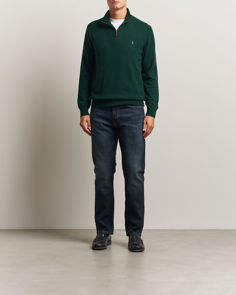 Polo Ralph Lauren Merino Half-Zip Sweater Moss Agate at CareOfCarl.com