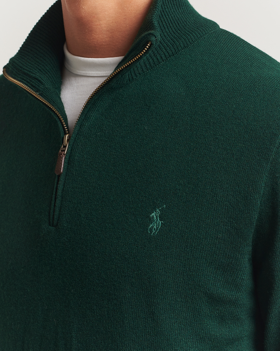 Polo Ralph Lauren Merino Half-Zip Sweater Moss Agate at CareOfCarl.com