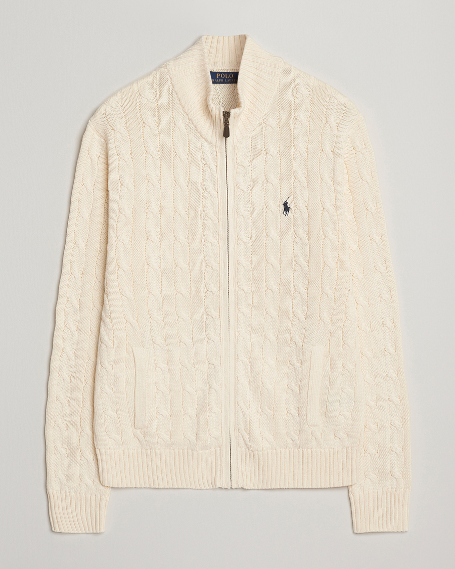 Polo Ralph Lauren Cotton Cable Full Zip Andover Cream at