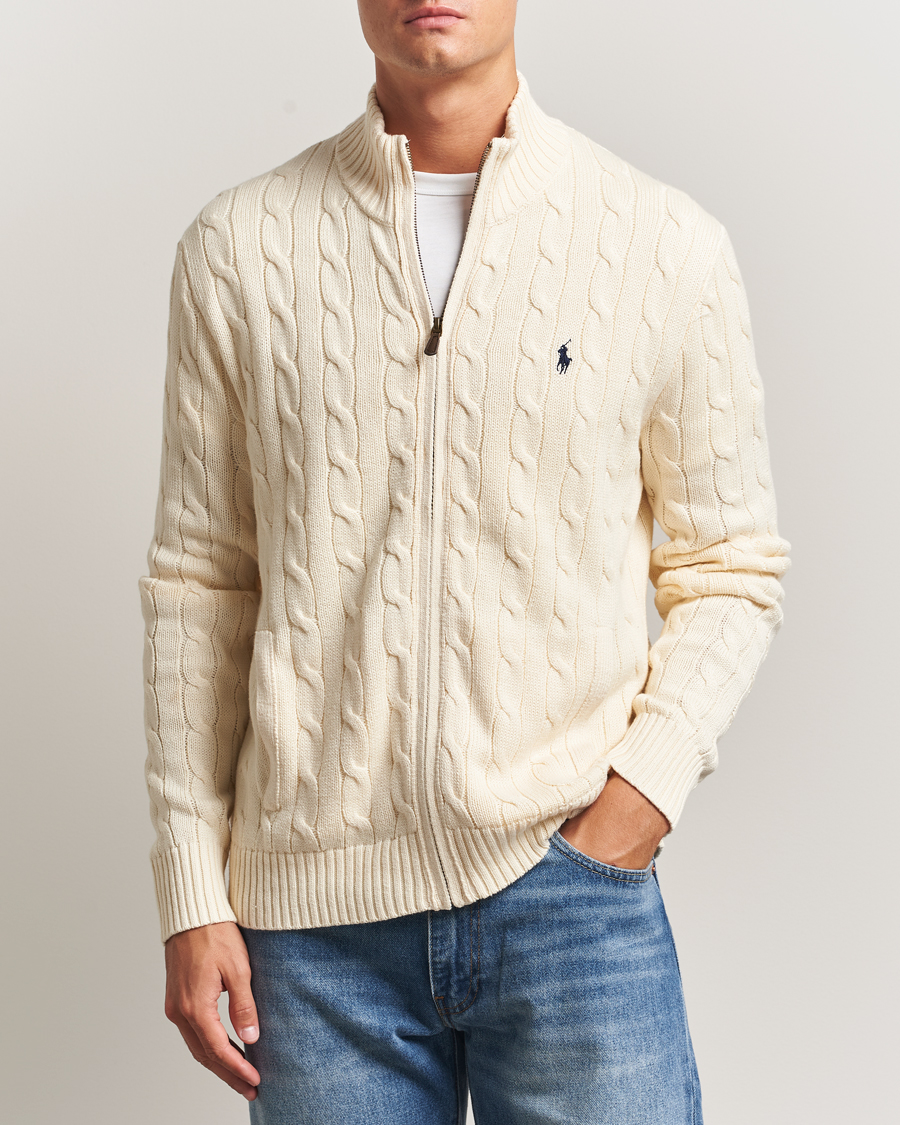 Polo Ralph Lauren Cotton Cable Full Zip Andover Cream at