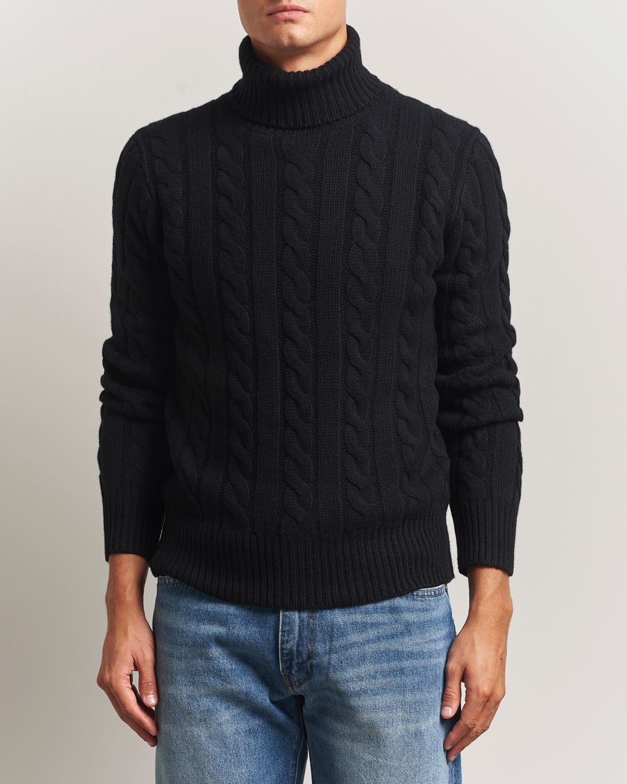 Polo Ralph Lauren Wool/Cashmere Cable Rollneck Polo Black at