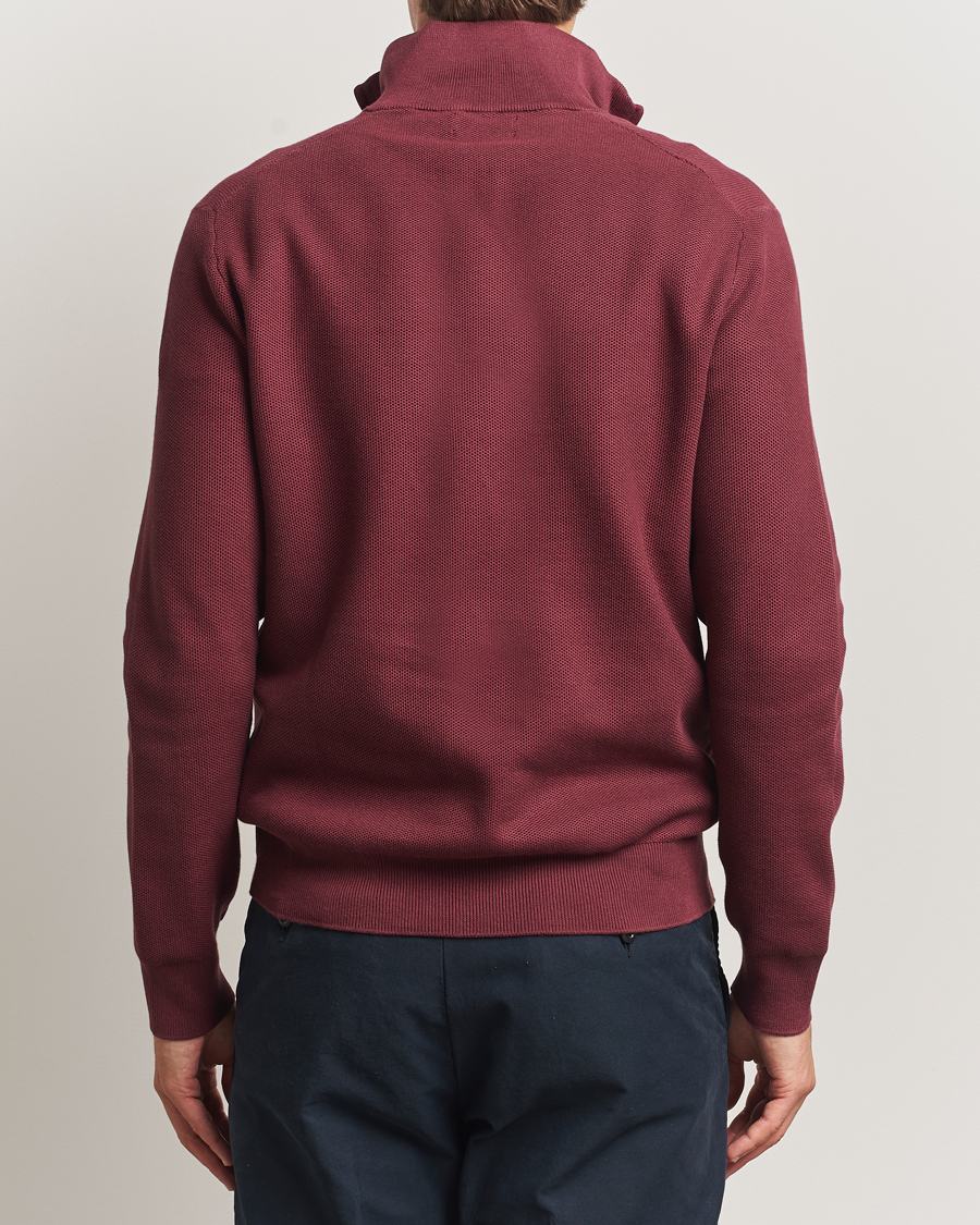 Men | Sweaters & Knitwear | Polo Ralph Lauren | Textured Half Zip Red Wine