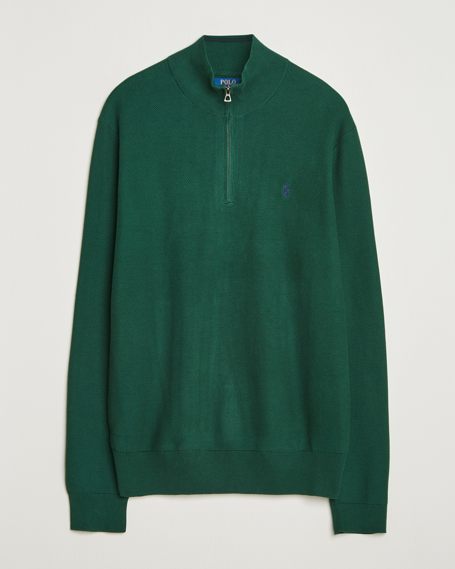 Men | Sweaters & Knitwear | Polo Ralph Lauren | Textured Half Zip Vintage Pine
