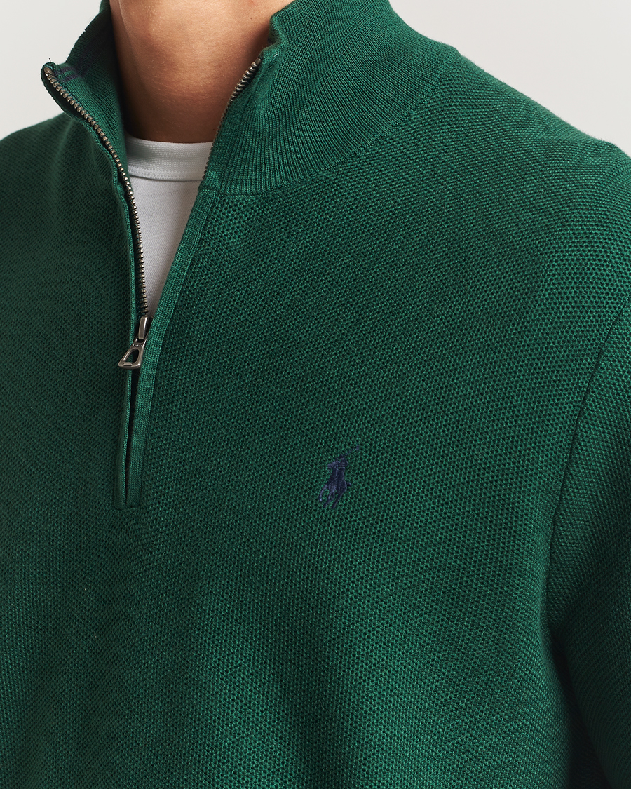 Men | Sweaters & Knitwear | Polo Ralph Lauren | Textured Half Zip Vintage Pine