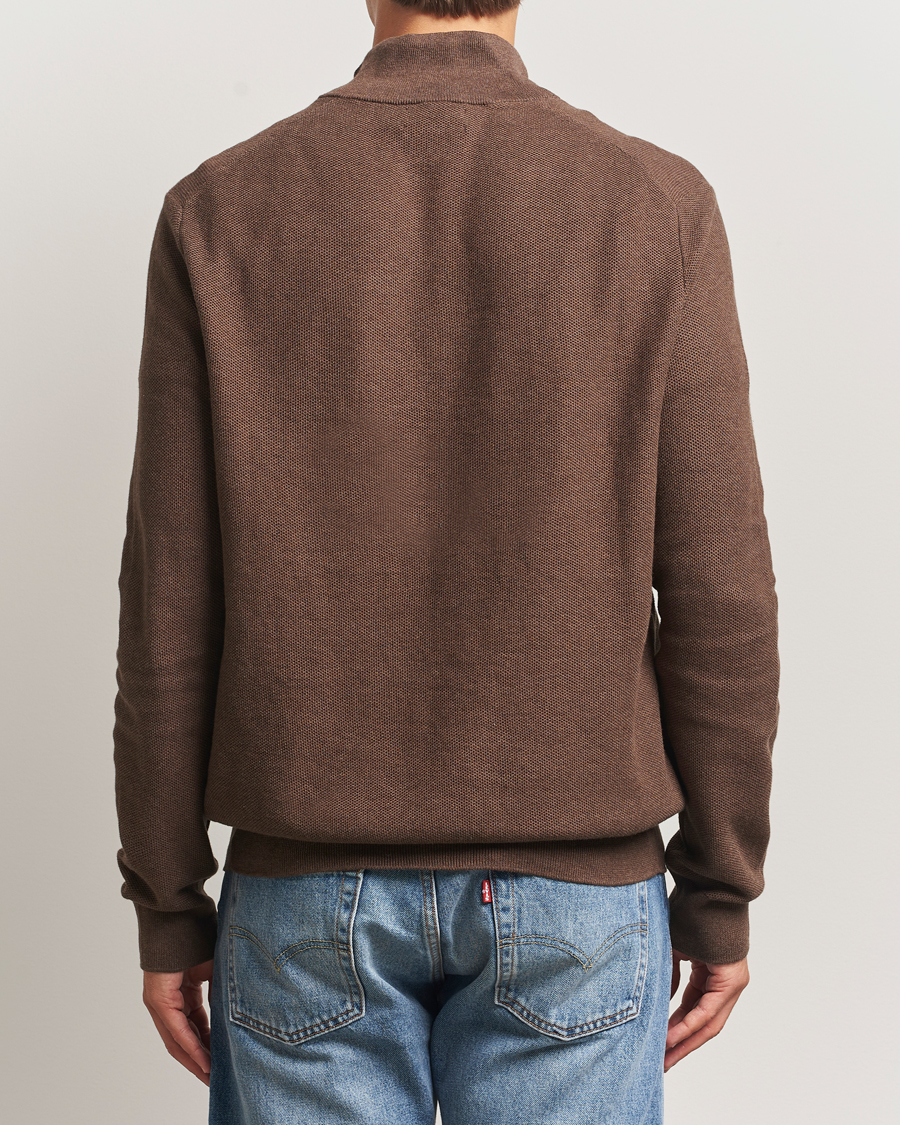 Men | Sweaters & Knitwear | Polo Ralph Lauren | Textured Half Zip Nutmeg Brown