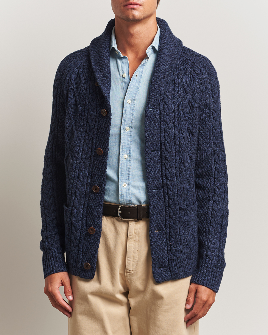 Men | Sweaters & Knitwear | Polo Ralph Lauren | Cotton Shawl Cardigan Navy Heather