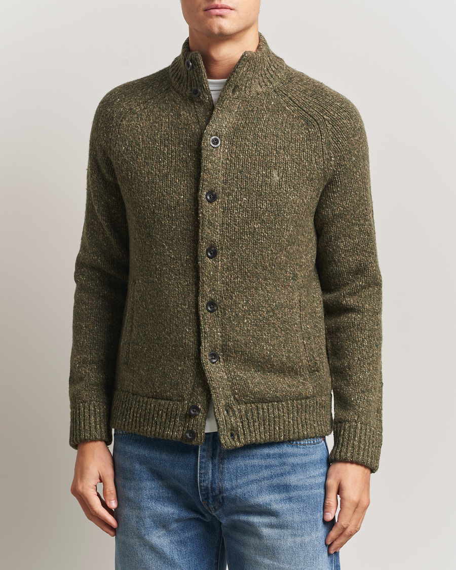 Men | Sweaters & Knitwear | Polo Ralph Lauren | Wool Blend Button Cardigan Olive Marl