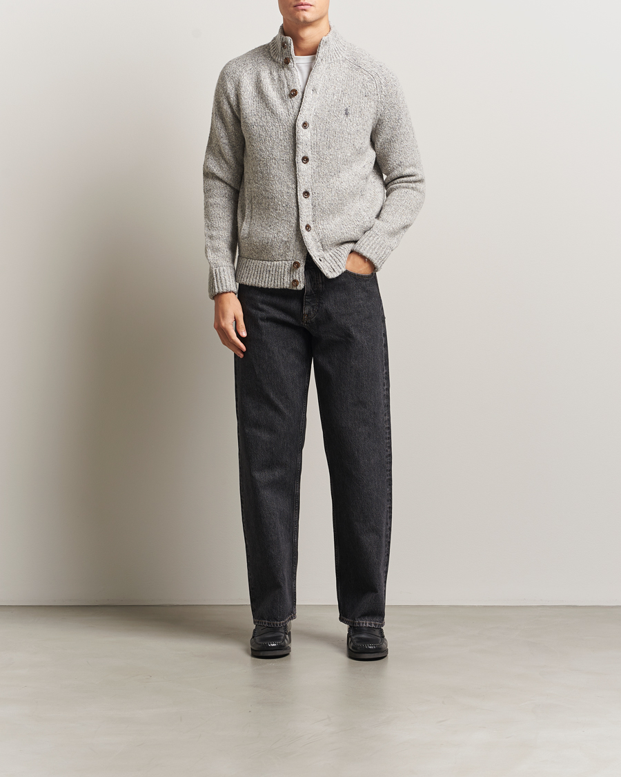 Men | Sweaters & Knitwear | Polo Ralph Lauren | Wool Blend Button Cardigan Grey Marl