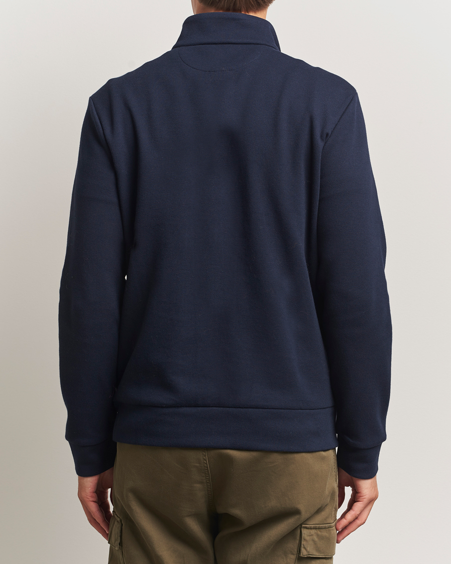 Men | Sweaters & Knitwear | Polo Ralph Lauren | Double Knit Jaquard Half Zip Sweater Aviator Navy