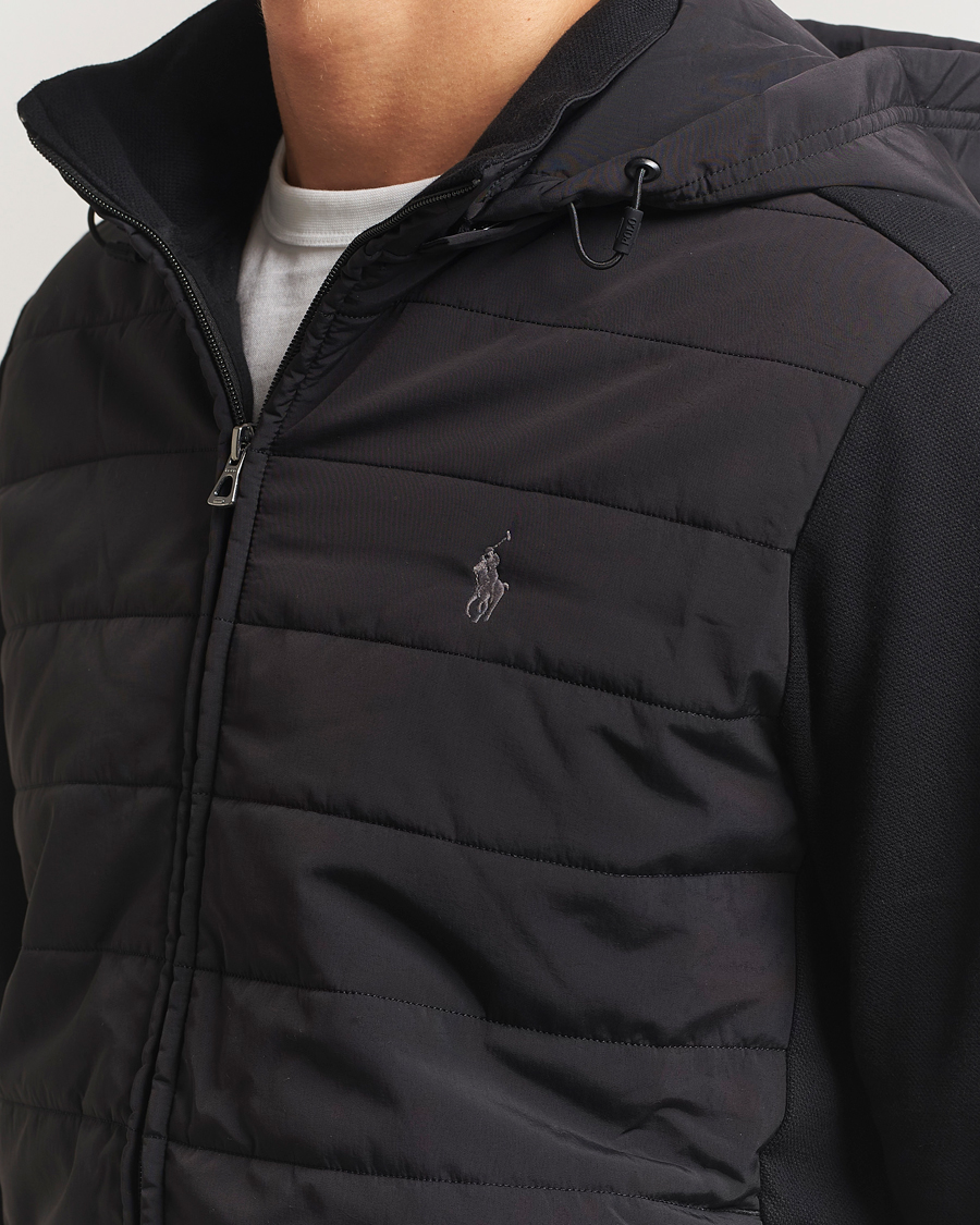 Men | Sweaters & Knitwear | Polo Ralph Lauren | Hybrid Jacquard Full Zip Hoodie Polo Black