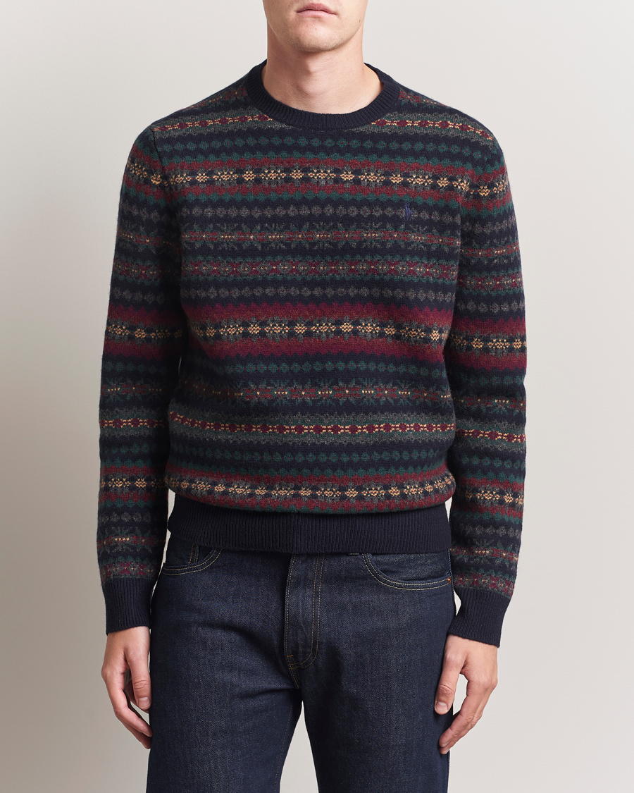Polo Ralph Lauren Fairisle Wool Sweater Navy Combo at CareOfCarl.com