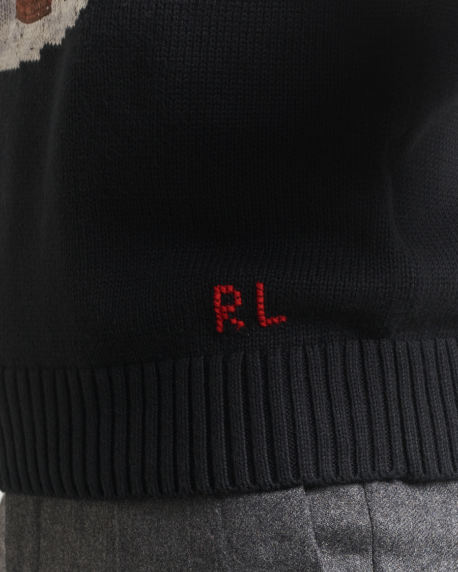 Men | Sweaters & Knitwear | Polo Ralph Lauren | Holiday Bear Cotton Sweater Polo Black