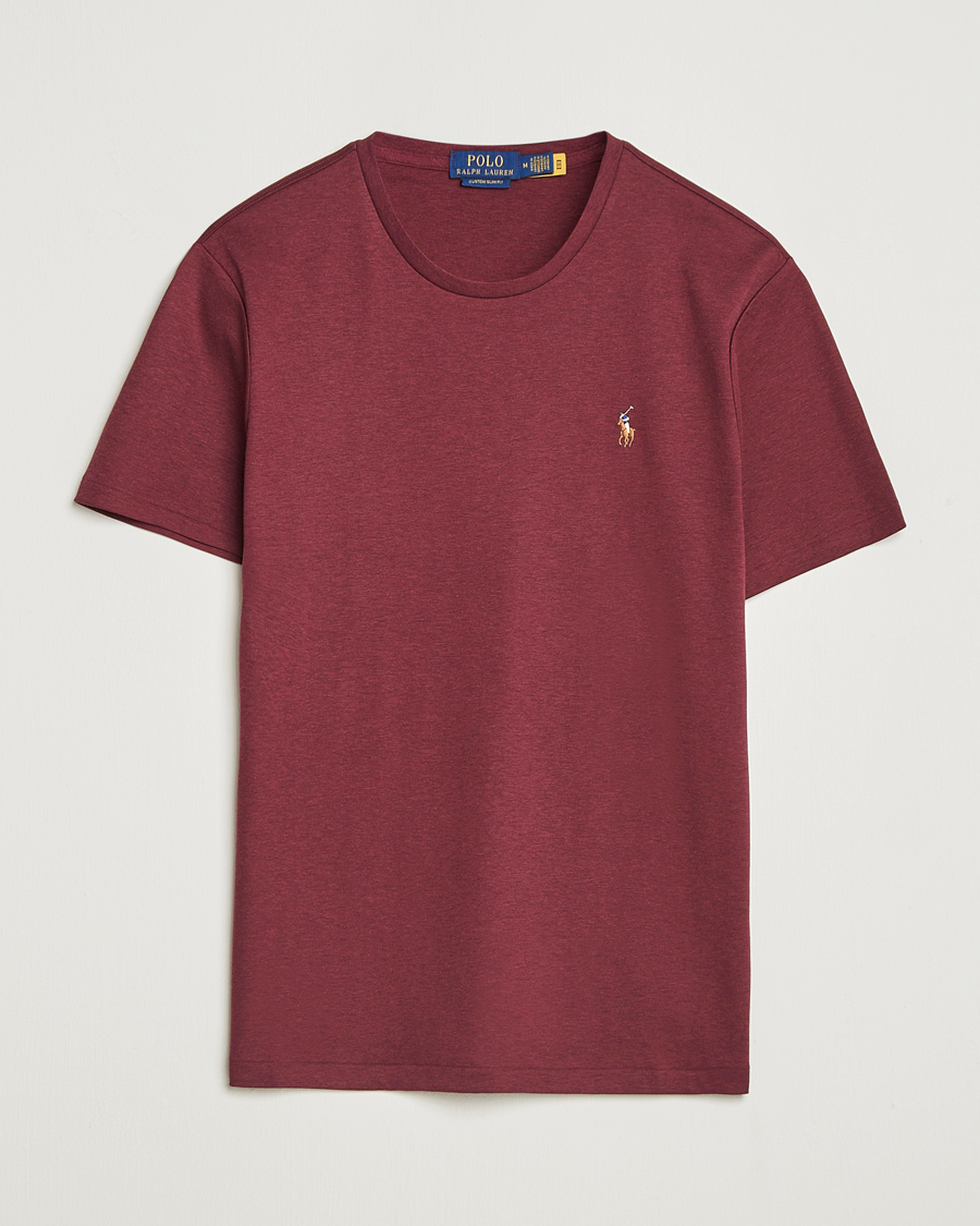 Men | T-Shirts | Polo Ralph Lauren | Luxury Pima Cotton Crew Neck T-Shirt Wine Heather