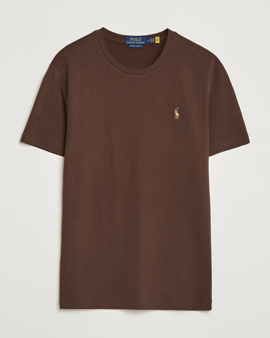 Men | T-Shirts | Polo Ralph Lauren | Luxury Pima Cotton Crew Neck T-Shirt Nutmeg Brown