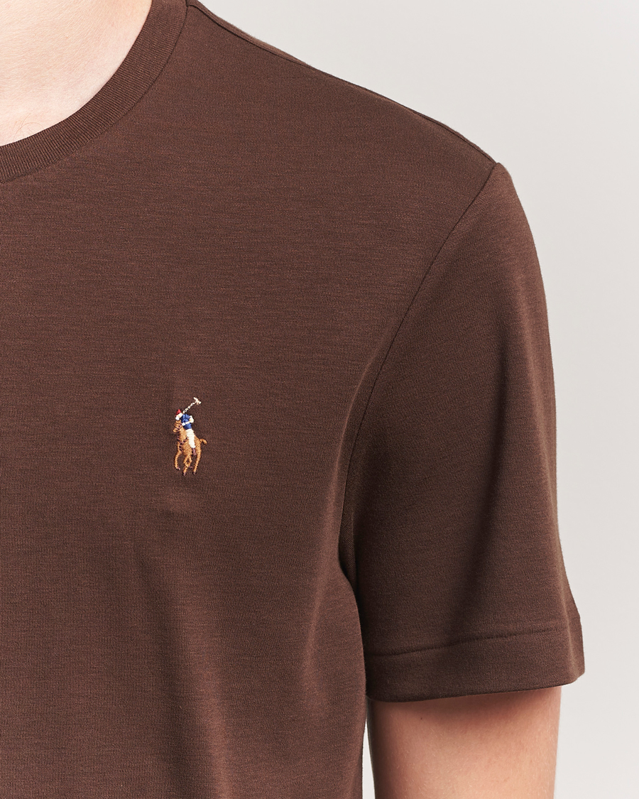 Men | T-Shirts | Polo Ralph Lauren | Luxury Pima Cotton Crew Neck T-Shirt Nutmeg Brown