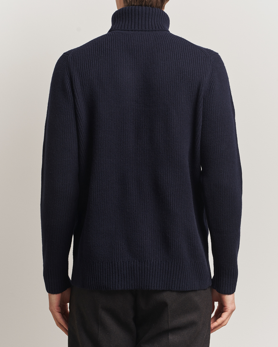 Men | Sweaters & Knitwear | Charles Tyrwhitt | Chunky Merino Roll Neck Navy
