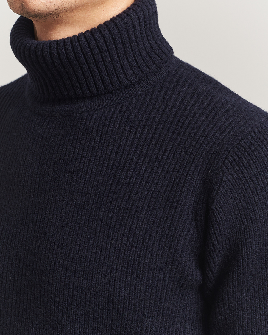 Men | Sweaters & Knitwear | Charles Tyrwhitt | Chunky Merino Roll Neck Navy
