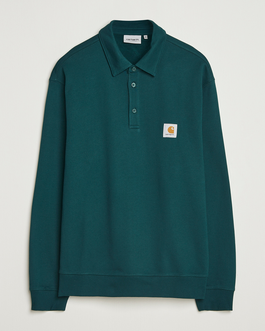 Carhartt WIP Polo Sweatshirt Dark Fir at CareOfCarl.com