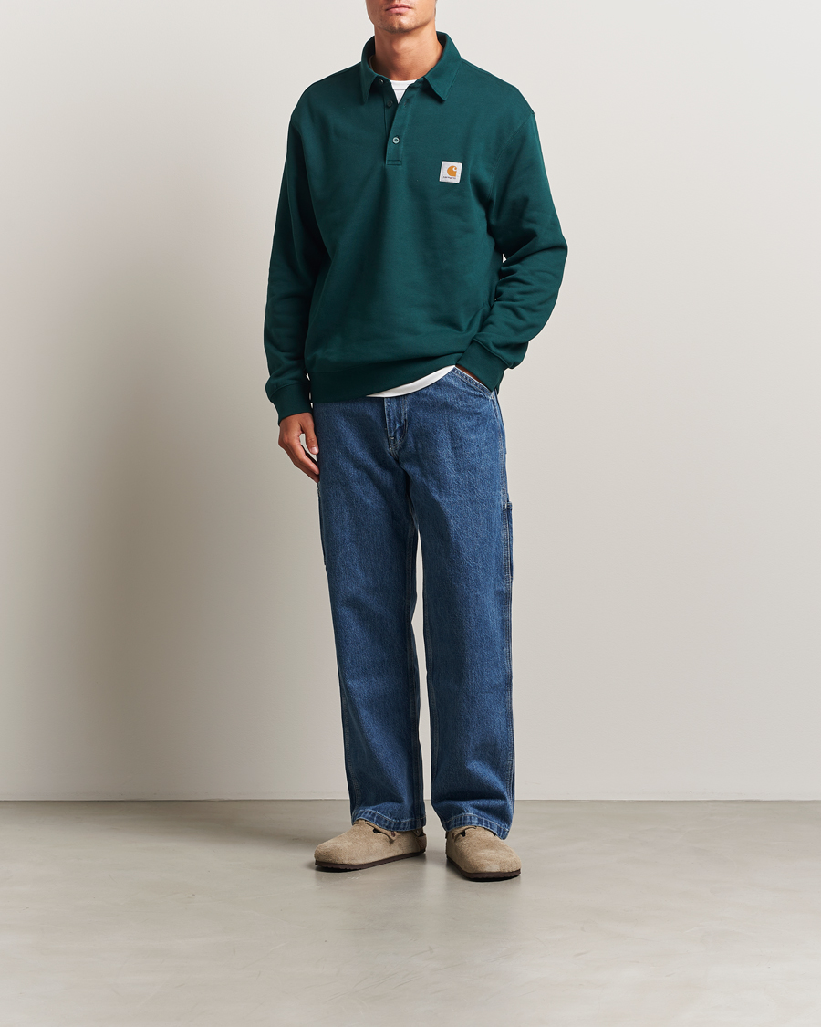 Carhartt WIP Polo Sweatshirt Dark Fir at CareOfCarl.com