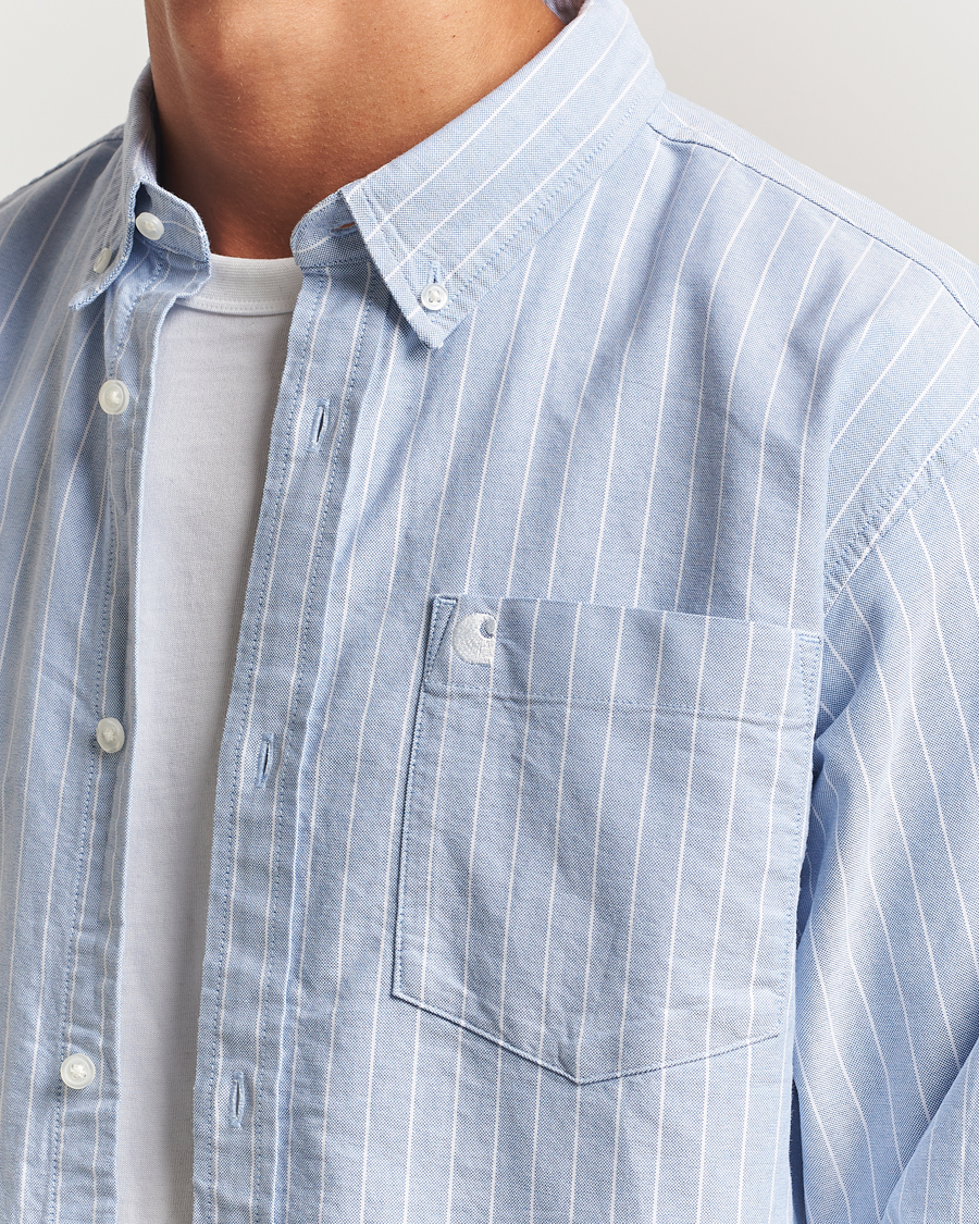 Men | Shirts | Carhartt WIP | Cassel Striped Oxford Blue