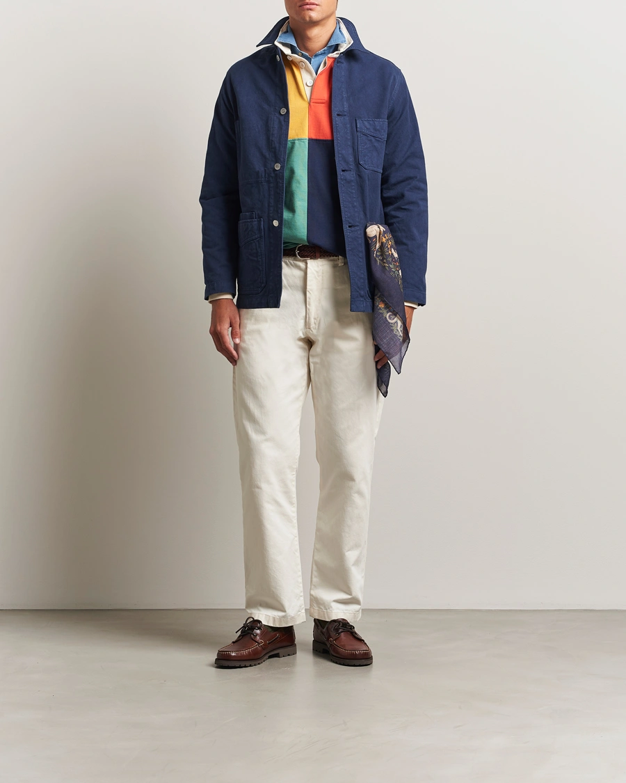 Men | Coats & Jackets | Drake's | Duck Cotton Canvas Chore Coat Navy
