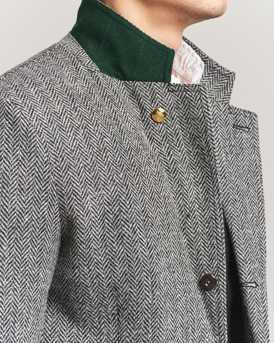 Men | Blazers | Drake's | MKVII Wool Herringbone Blazer Grey