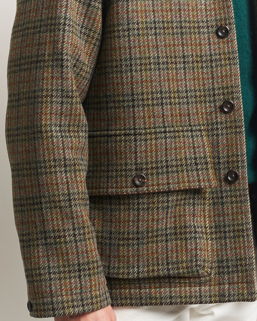 Men | Coats & Jackets | Drake's | Check Tweed Donkey Chore Green
