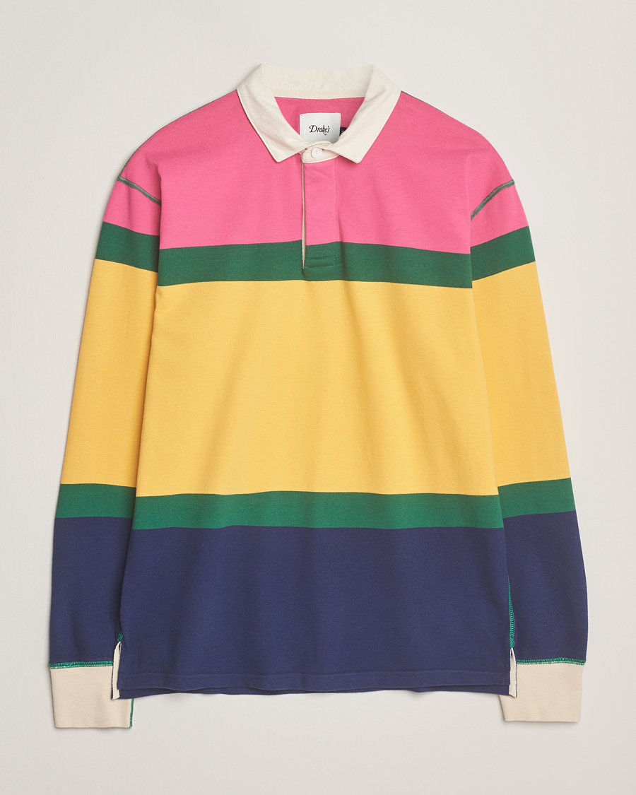 Men | Sweaters & Knitwear | Drake's | Multi Panels Rugby Shirt Multi