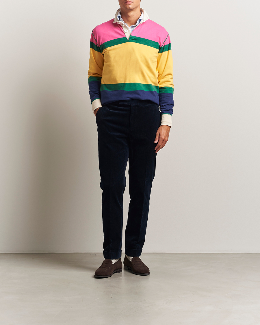 Men | Sweaters & Knitwear | Drake's | Multi Panels Rugby Shirt Multi