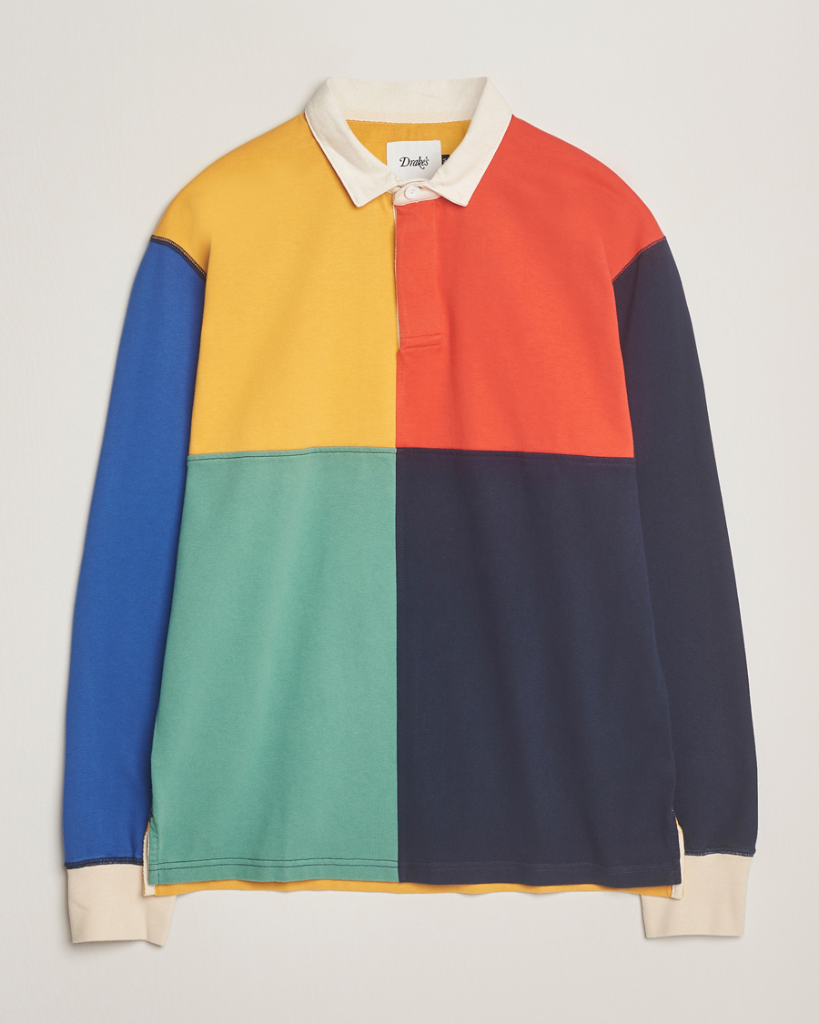 Men | Sweaters & Knitwear | Drake's | Paneled Rugby Shirt Multi