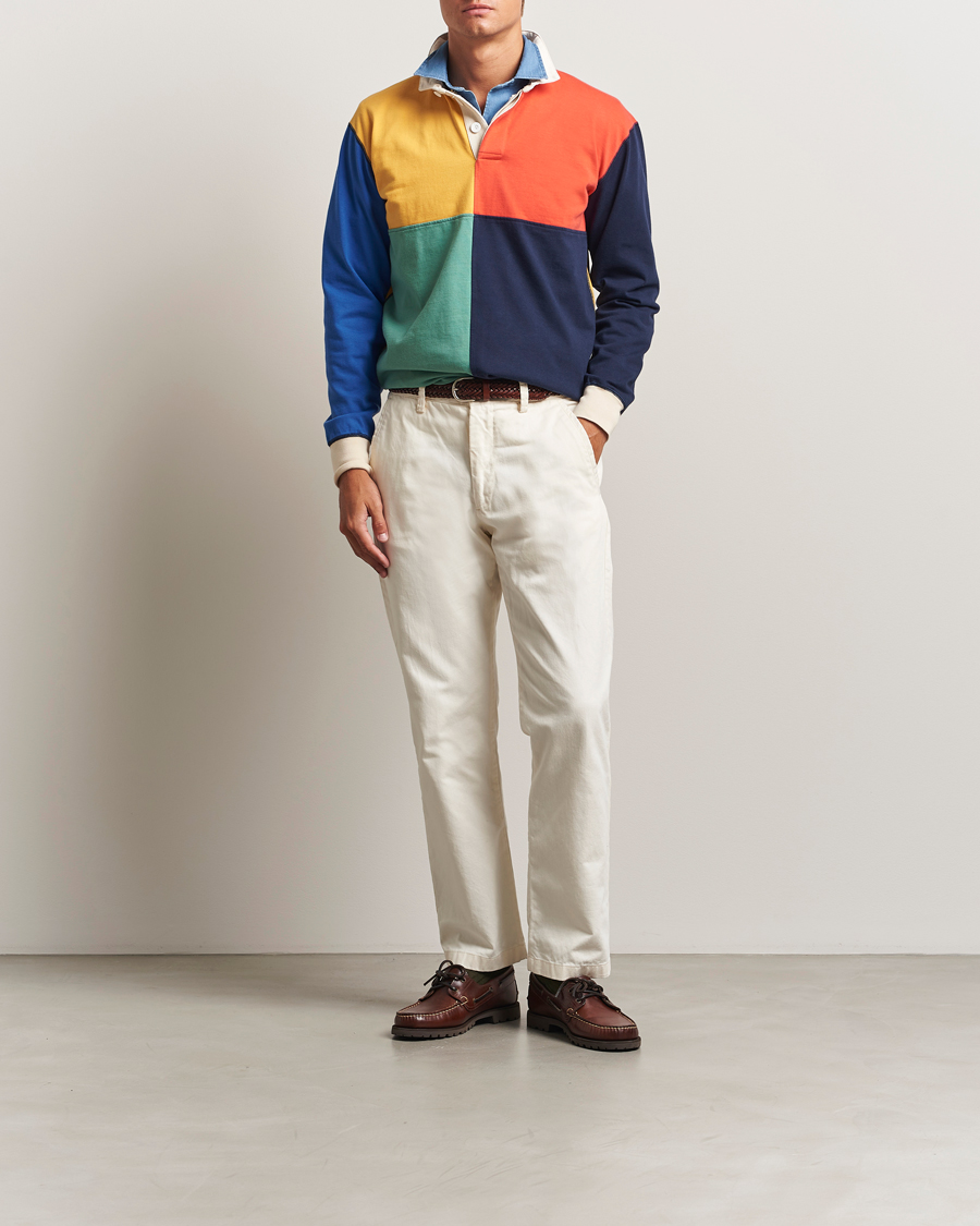 Men | Sweaters & Knitwear | Drake's | Paneled Rugby Shirt Multi