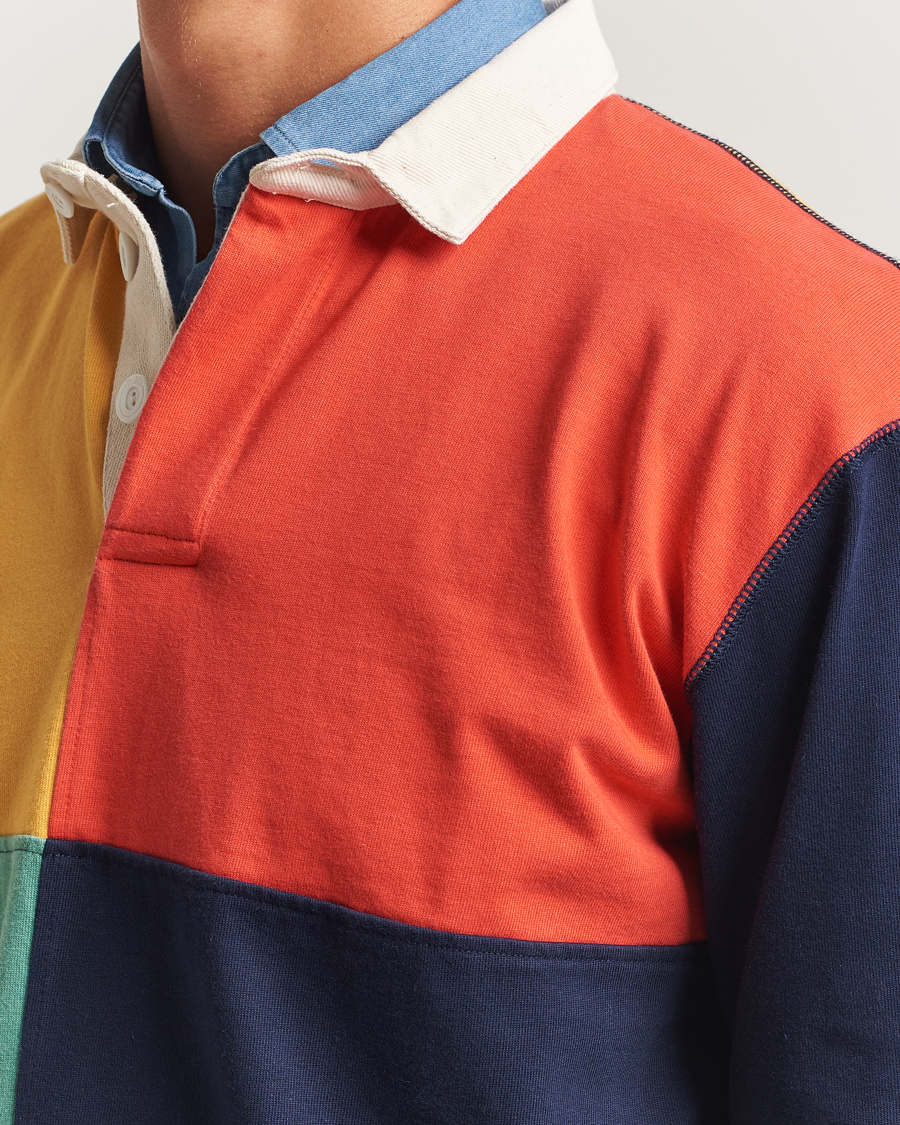 Men | Sweaters & Knitwear | Drake's | Paneled Rugby Shirt Multi