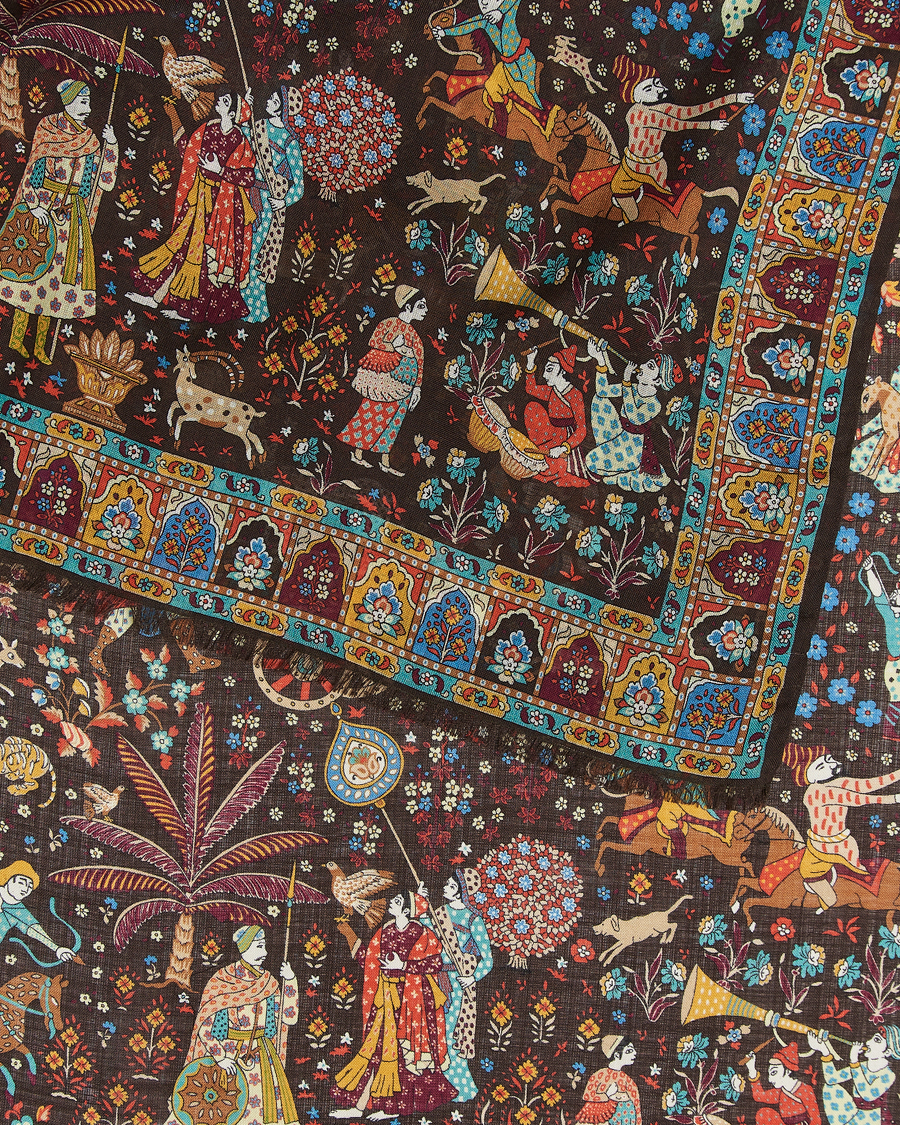 Men | Drake's Mogul Garden Scarf Brown | Drake's | Mogul Garden Scarf Brown