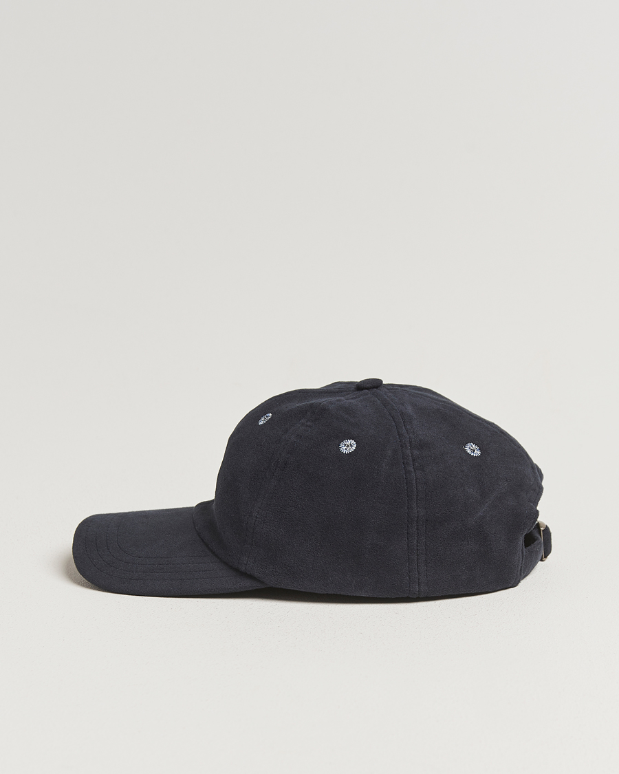 Men | Drake's Horse Applique Moleskin Baseball Cap Navy | Drake's | Horse Applique Moleskin Baseball Cap Navy