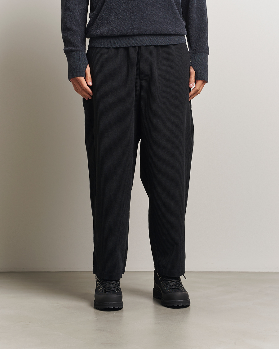 Goldwin Wale Corduroy Straight Pants Black at CareOfCarl.com