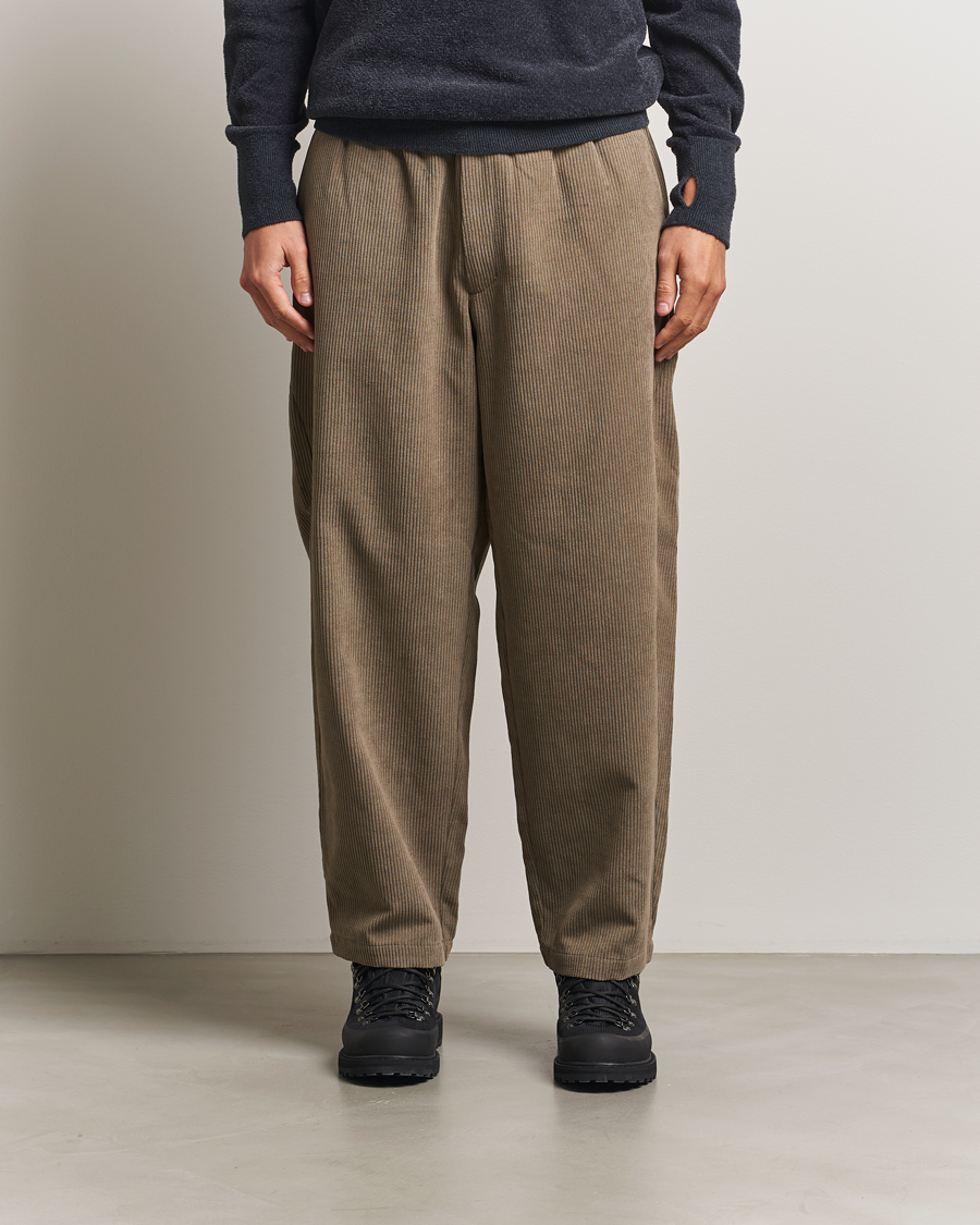Goldwin Wale Corduroy Straight Pants Taupe at CareOfCarl.com